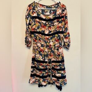HOLDING HORSES Bohemian Chic Floral Long Sleeve Dress Small